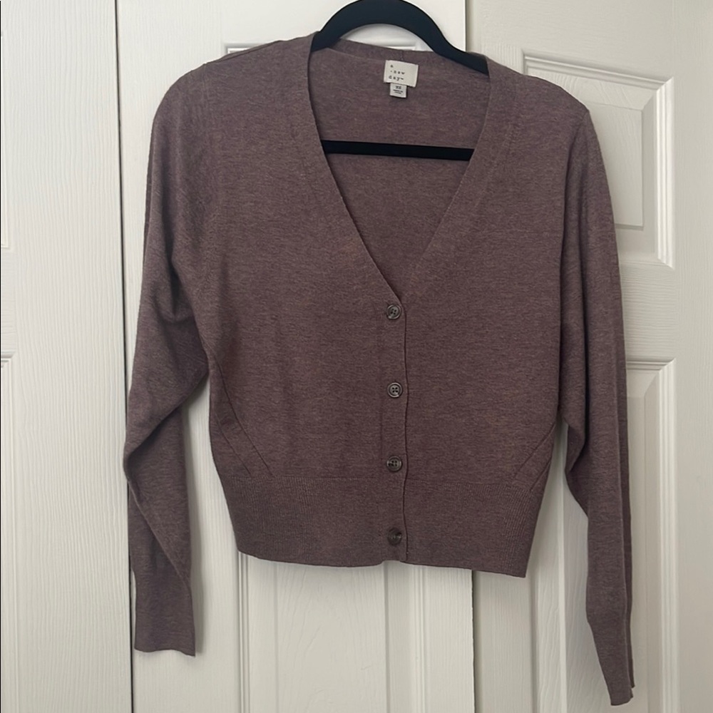 A new day Purple Cardigan Sweater with V-Neckline